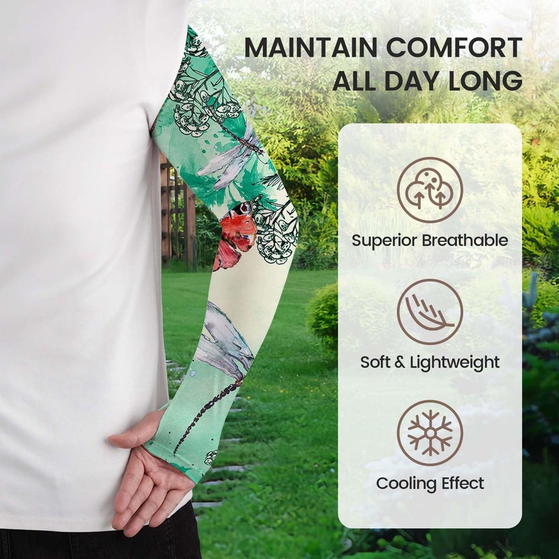YPHCDO Store Gardening Sleeves Farm Sun Protection Arm Cooling Sleeves Thorn Proof Garden for Women Men with Thumb Hole - Image 2